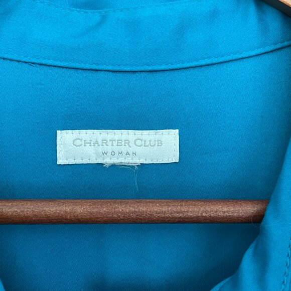 Casual Jacket Long Sleeves Button Down Blue Charter Club  XL - Picture 6 of 6